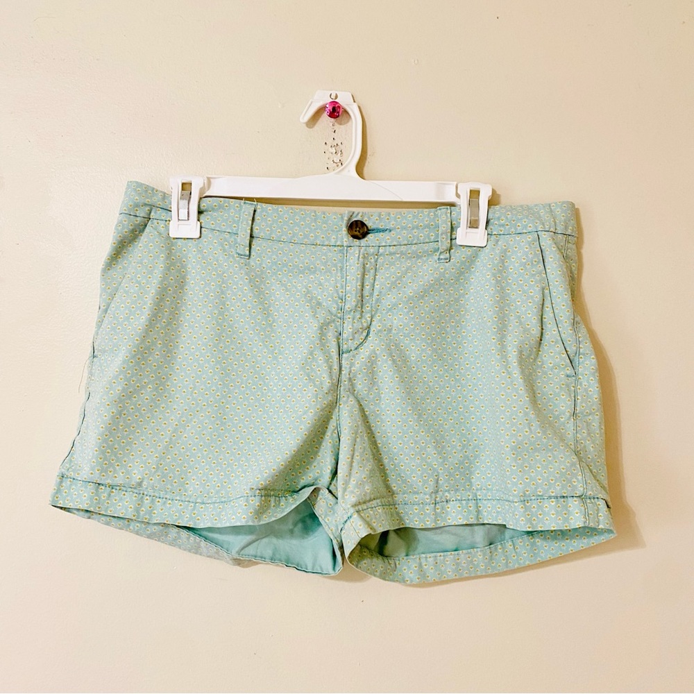 Old Navy Shorts Mint Green Floral Flower Print Cotton Size 4